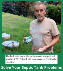homeowner with septic system treatment tablet